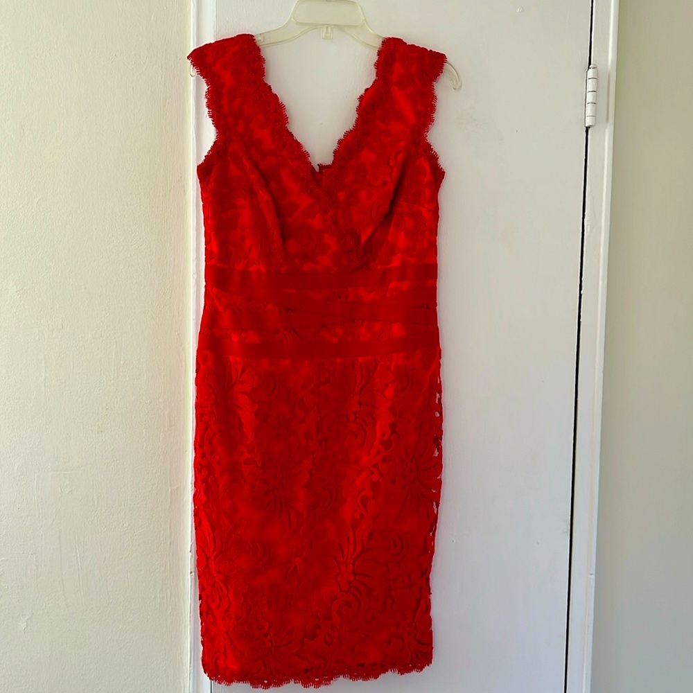Tadashi Shoji size 8 stunning Dress like new beautiful color no damage